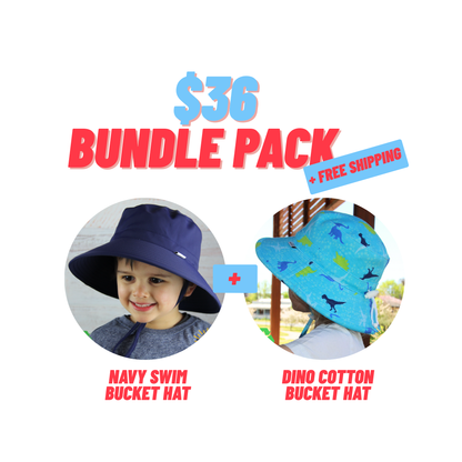 BUNDLE PACK - Swim Bucket Hat + Cotton Bucket Hat - Limited Sizes