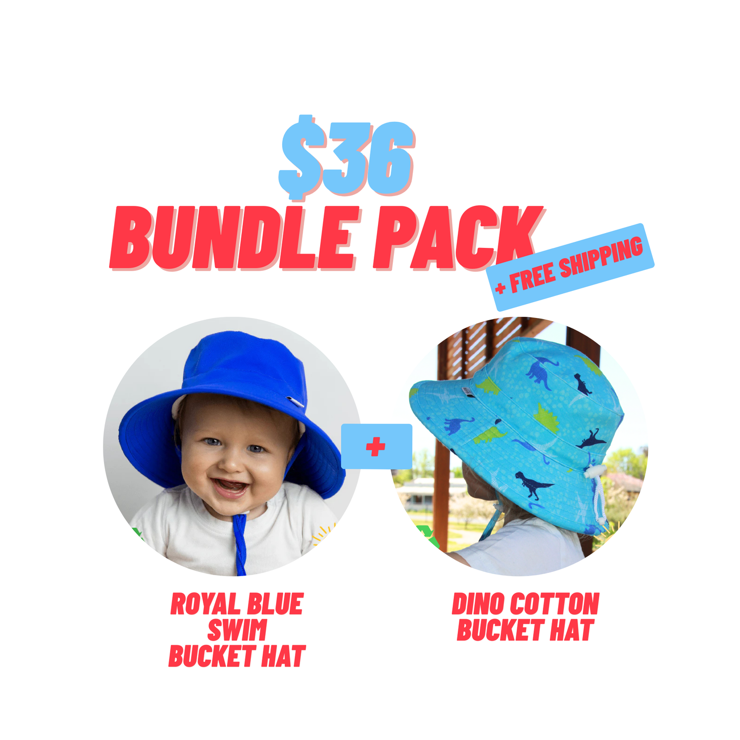 BUNDLE PACK - Swim Bucket Hat + Cotton Bucket Hat - Limited Sizes